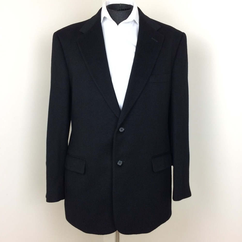 Evan Picone Camel Hair Sport Coat Mens 44L Black‎